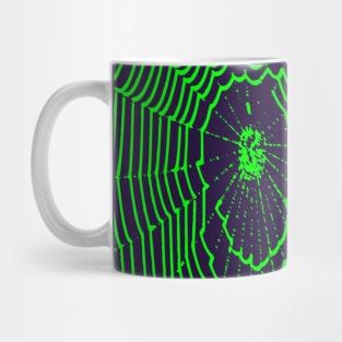 Artistic Halloween Spider Web Cobweb Doodle In Green Mug